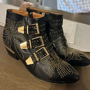 Studded Black Ankle Boots